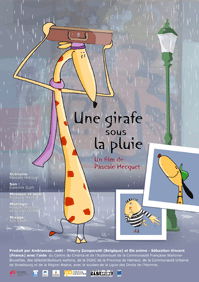 Une girafe sous la pluie
