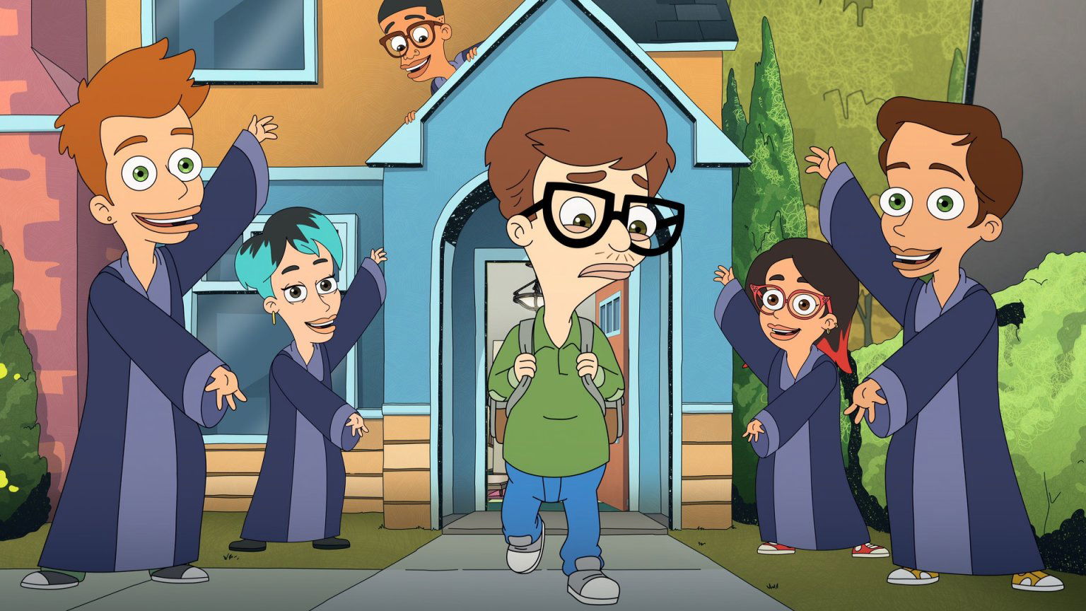 De Vrienden Van Big Mouth Gaan Naar De Middelbare School In De De Vrienden Van Big Mouth Gaan Naar De Middelbare School In De