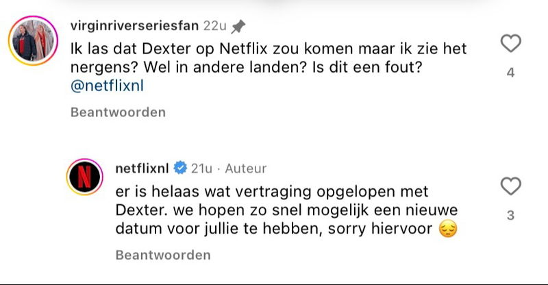 Schermafbeelding via Instagram @netflixnl