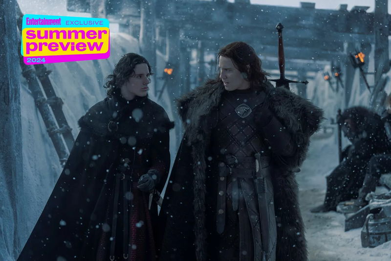 Harry Collett als Jacaerys Velaryon en Tom Taylor als Cregan Stark, afbeelding via Entertainment Weekly / Ollie Upton / HBO Max