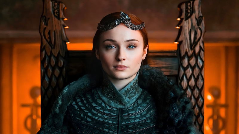 Sophie Turner als Sansa Stark in 'Game of Thrones', afbeelding via TMDb
