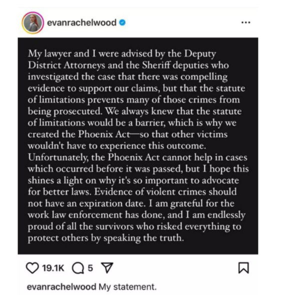 Screenshot via Evan Rachel Wood/Instagram