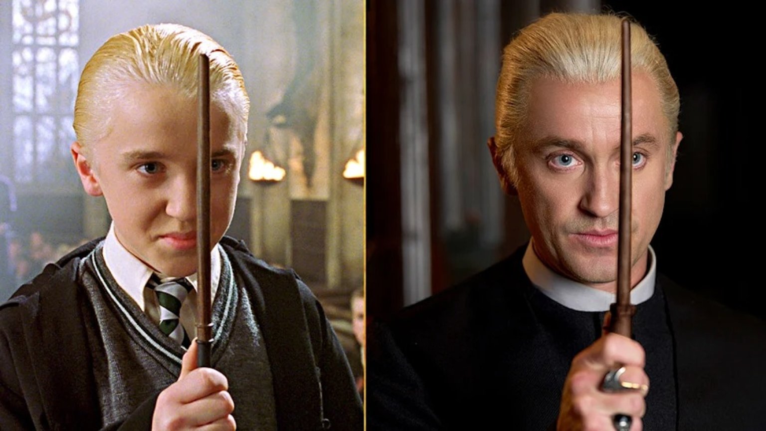 tom felton kruipt opnieuw in de huid van draco malfoy