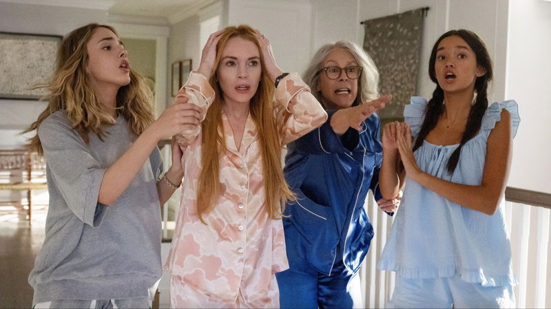 Anna, Tess, Harper en Lilly in 'Freakier Friday'. Afbeelding via TMDb.