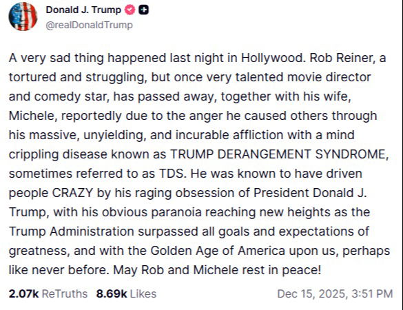 Schermafbeelding via Truth Social