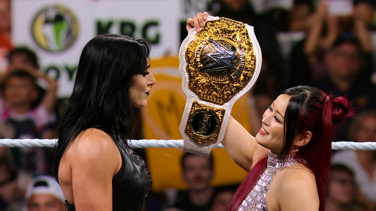 Rhea Ripley and Iyo Sky in 'WWE: Unreal S2'. Courtesy of Netflix © 2025