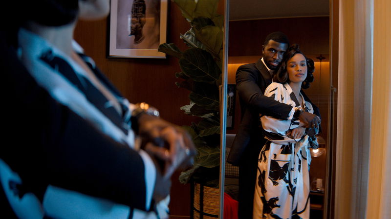 Y'Lan Noel als Coltrane Wilder en Cleopatra Coleman als Ebony Wilder in 'Nemesis'. Afbeelding via Netflix © 2026