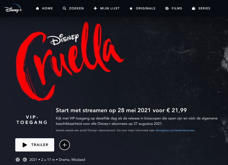 Schermafbeelding Disney+